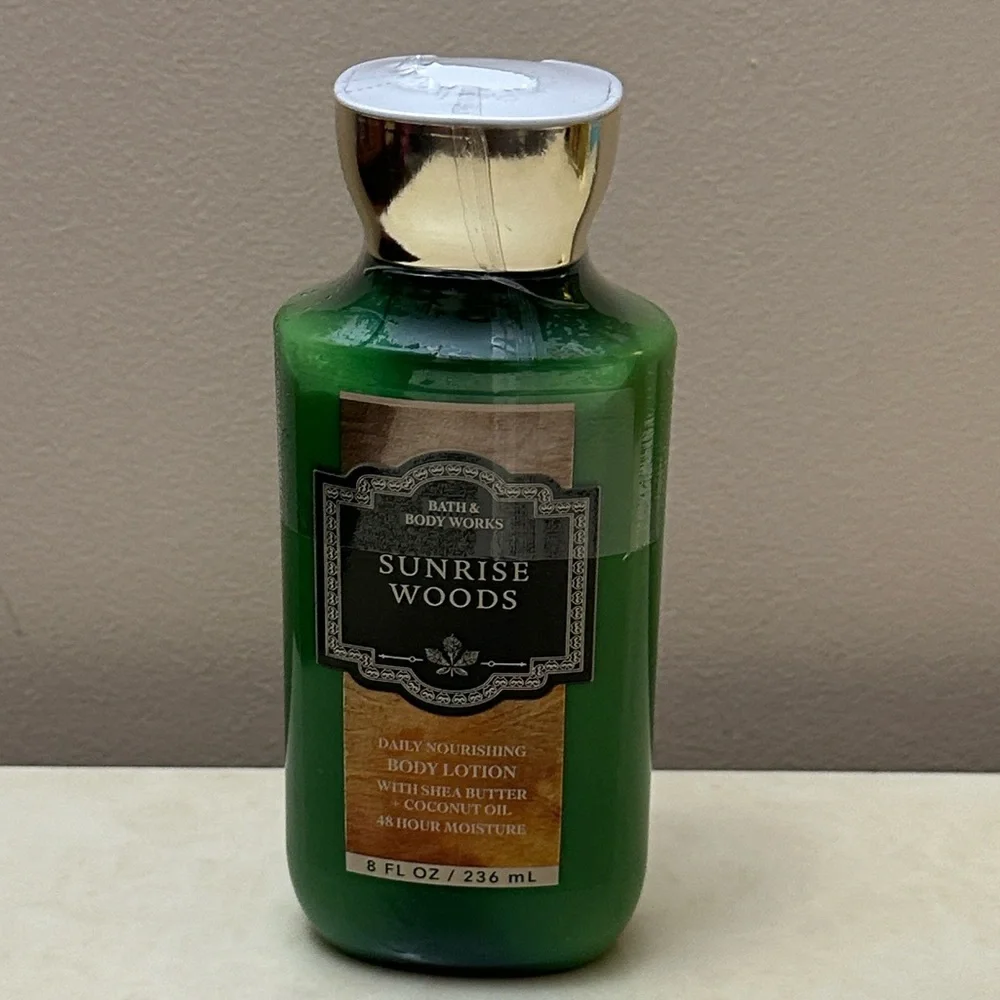 NIB Bath and Body Works Full Size Sunrise Woods Shower Gel and Lotion Bundle